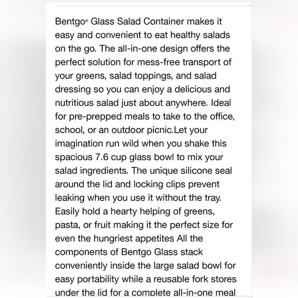 Bentgo 7.6C Glass All-in-One Salad Container- Rose - Picture 9 of 13